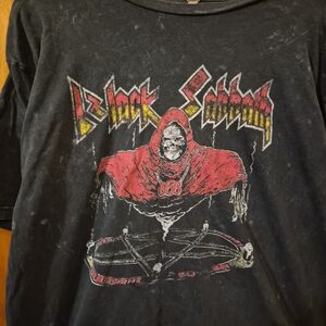 Black Sabbath Graphic T-Shirt with Red and Yellow Design